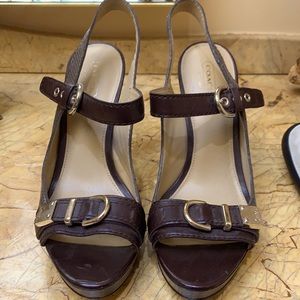 Brown high heel sandals
